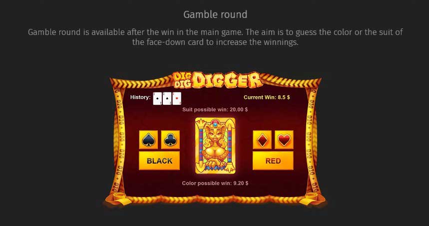 Dig Dig Digger slot game gamble round